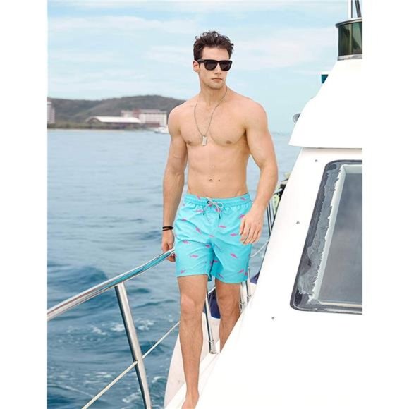 Mens Swimwear Quick Dry Swim Trunks w Mesh Lining